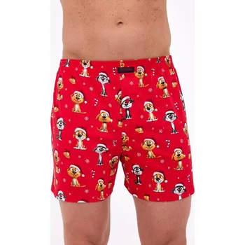 Trenýrky Boxerky Cornette 016/21 Dogs 2 Christmas S-2XL Ruda XXL