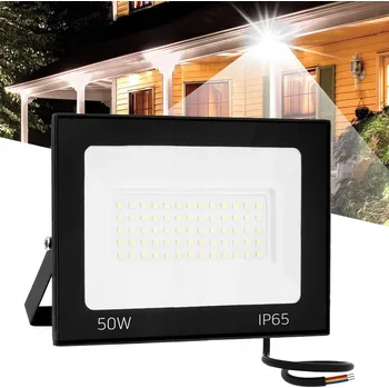 HALOGEN LED 50W STAVEBNÍ REFLEKTOR VÝKONNÝ S KABELEM POHYBLIVÝ