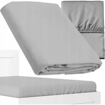 Prostěradlo PROSTĚRADLO S GUMOU MIKROSATÉN MIKROVLÁKNO SATÉNOVÉ MĚKKÉ ŠEDÉ 160x200