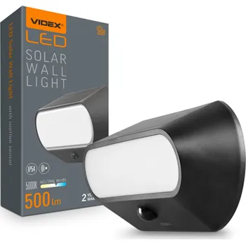 Venkovní osvětlení Solární nástěnné svítidlo s pohybovým senzorem černé IP54 5k 500lm