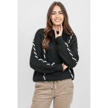 Dámská móda Vero Moda pletený svetr Ilina tmavě šedý Velikost: M