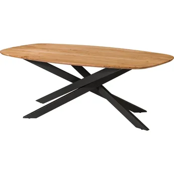 Jídelní stůl Jídelní stůl akácie 240x100x76 přírodní lak / Mikado nohy hranaté černé