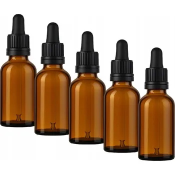 Láhev 10 x 30 ml skleněná lahvička odolná proti UV záření Pipeta skleněná s pojistkou černá 77