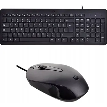 Klávesnice Sada Drátová USB Myš a Klávesnice HP 150 1600 DPI černá (240J7AA)