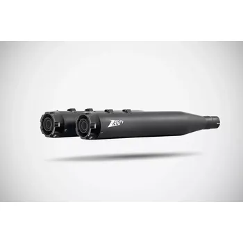 Výfuk pro motocykl Homologované koncovky výfuku motocyklu ZARD SLIP ON MUFFLERS HOMOLOGACE E3 pro motocykl HARLEY DAVIDSON ROAD KING rok 2006-2016 viz popis, barva černá/černé zakončení (řemeslná výroba Made In Italy)