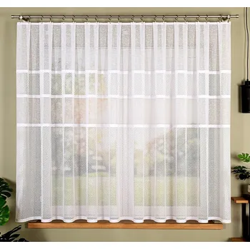Obraz Vzor 115065 záclona žakárová, výška 160 cm, barva bílá (z role) VZOR