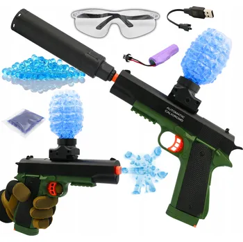 Dětská zbraň AUTOMATICKÁ PISTOLE NA GELOVÉ KULIČKY PUŠKA VELKÁ + DÁREK 3000 KULIČEK
