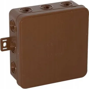Elektroinstalační krabice Povrchová krabice prázdná 12 přívodů VIPLAST V7 klik BRONZE IP54 100x100x41mm 037-02