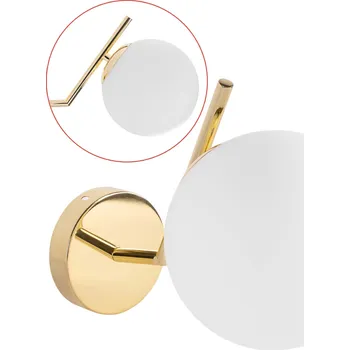 Nástěnné svítidlo ZLATÁ NÁSTĚNNÁ LAMPA KINKIET S MATNÝM STÍNIDLEM G100-1W