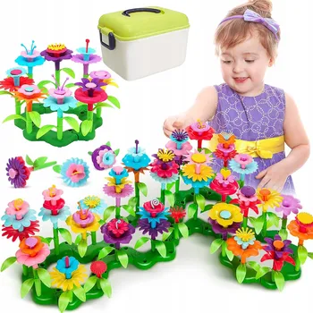 ostatní stavebnice STAVEBNÍ STAVEBNICE KVĚTINY 134 DÍLŮ KREATIVNÍ SADA V DÁREK KRABIČCE