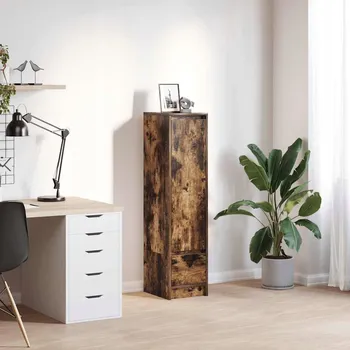 Komoda Komoda z lepeného dřeva, dub uzený, 29,5x34x119,5 cm