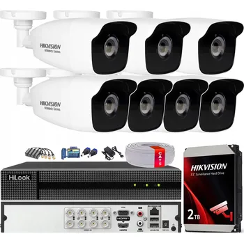 Bezpečnostní kamera Monitorovací sada 7 kamer HWT-B220-M 2Mpx Hikvision AHD TVI venkovní, 2TB