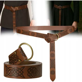 Karnevalový kostým PÁSEK STŘEDOVĚKÝ RETRO VINTAGE KOSTÝM VIKINGA HNĚDÝ VIKINGOVÉ NA PLES
