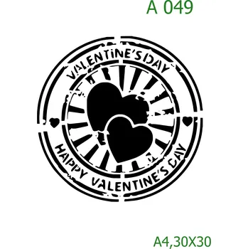 Plastová šablona pro malování - Valentýn - Srdce (A049) - A4 , Nelepící folie