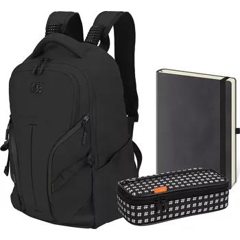 Školní batoh Studentský set Slay Black třídílný