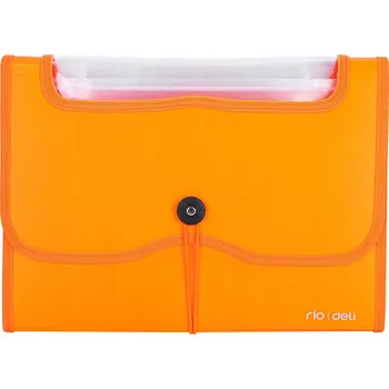 HARMONIKOVÁ DESKA S GUMIČKOU DELI, 13 PŘIHRÁDEK, PVC OKÉNKO, SÉRIE RIO, ORANŽOVÁ