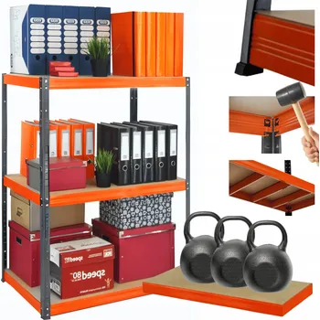 Dílenský regál Kovový regál do skladu, dílny, stojan HELIOS 90x100x35 cm, 3 police, nosnost 350 kg