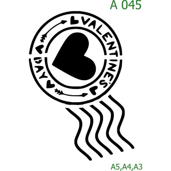 Plastová šablona pro malování - Valentýn - VALENTINES DAY (A045) - A3 , Nelepící folie