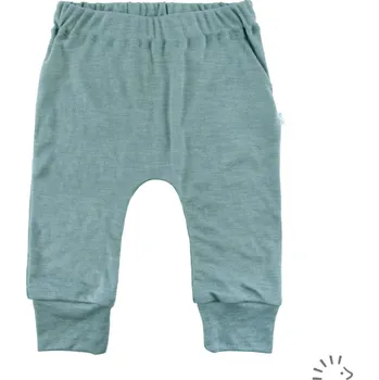 Kojenecké oblečení PoPoLiNi Kojenecké kalhoty merino vlna Sage Green Vel. 62/68