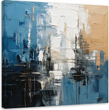 Obraz Obraz na plátně, Abstrakce Město Modrá 30x30