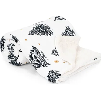 deka 4Home Beránková deka Frosted Trees, 150 x 200 cm, bílá + černá