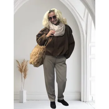 Bolerko Dámská bomber bunda Ella Barva: Čokoláda, Velikost: UNI, Size system: One size