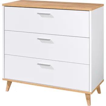 Komoda LIVARNO® Corfu melaminová pryskyřice matně bílá; imitace dubu