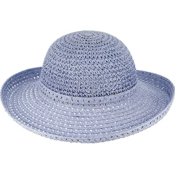 Klobouk Fiebig - Headwear since 1903 Dámský letní modrý klobouk Cloche - nemačkavý letní klobouk s větší krempou Velikost: Unisize (S-XL)