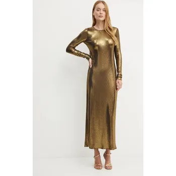 Dámské šaty Šaty Twinset zlatá barva, maxi, 242TT2360 GLD, vel. 38