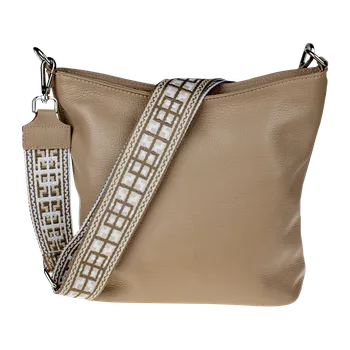 Kabelka NovaKabelka.cz Kožená italská crossbody kabelka Amalia Cappuccino I