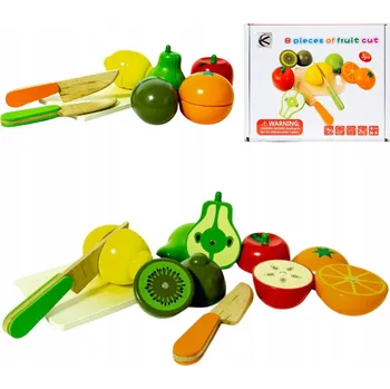 Dřevěná hračka Dřevěné ovoce sada na krájení s deskou a nože
