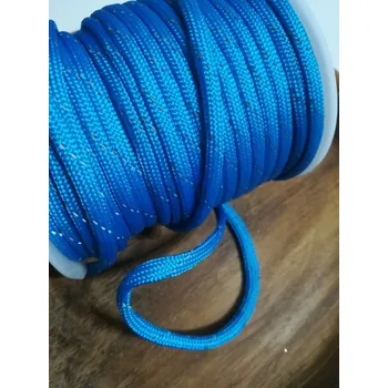 Padáková šňůra Ø4 mm s reflexní nití modrá