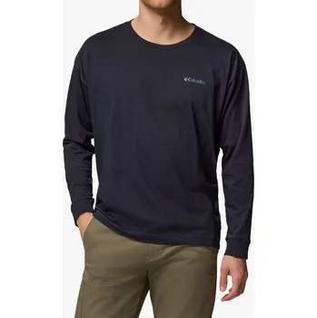 Pánská mikina Mikina bez kapuce Columbia Black Butte LS Graphic Tee - černá/mapa stezek S