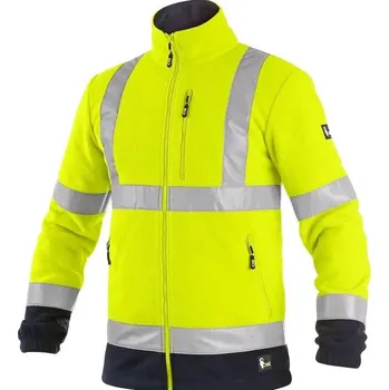 pracovní bunda CXS PRESTON fleecové bunda reflexní žlutá modrá S
