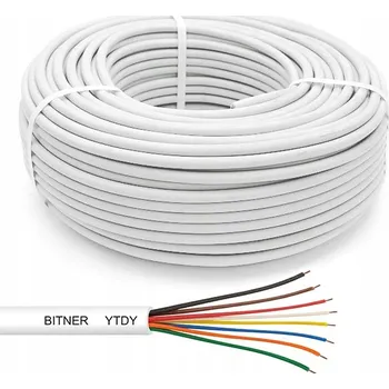elektrický kabel Kabel 10žilový alarmový kabel 10x YTDY 10x0,5 1m