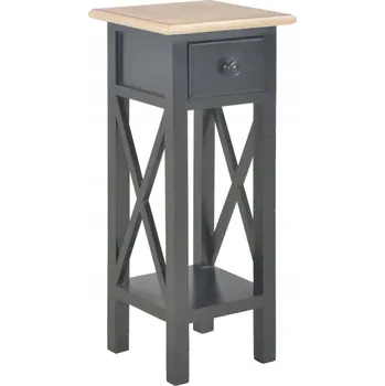 Konferenční stolek Odkládací stolek, černý, 27x27x65,5 cm, dřevěný