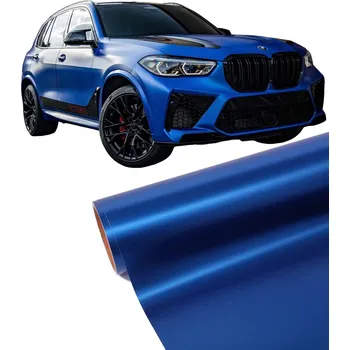 Polep vozidla FÓLIE CHROM MAT PERLA SATÉN MODRÁ 200cm*152cm