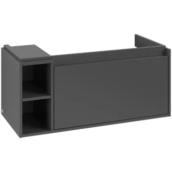 Koupelnový nábytek Villeroy & Boch Skyla - Skříňka pod umyvadlo 972x439 mm, 1 zásuvka, otevřená část vlevo, Graphite C79000VR