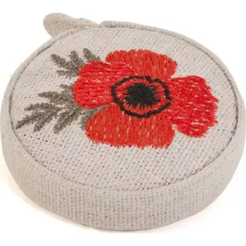 metr Svinovací metr s výšivkou Vlčí mák 150 Cm (Round Tape Measure Wildflowers - Embroidered)