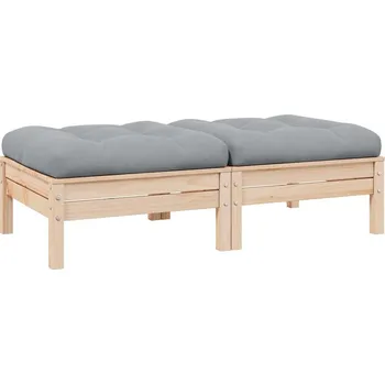 vidaXL 2místná zahradní pohovka s poduškami masivní borovice [838170] Barva: Krémová a antracitová