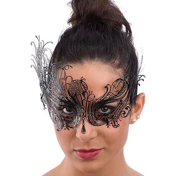 Karnevalová maska Carnival Toys Luxusní černá kovová škraboška