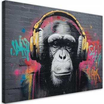 Obraz Obraz na plátně Opice DJ Hudba Street Art 100x70