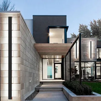 Nástěnné svítidlo 32W LED Nástěnné Svítidlo Fasádní IP65 Černé 100CM Studená Bílá