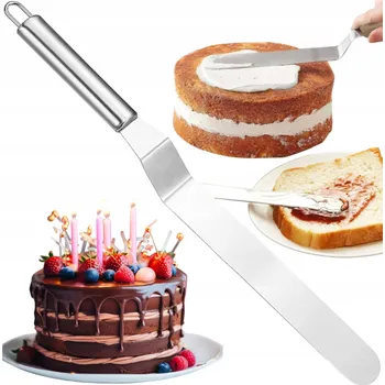 Kuchyňská stěrka STĚRKA CUKRÁŘSKÝ NŮŽ NA KRÉMOVÉ DORTY OCELOVÁ STĚRKA DEKORÁTOR