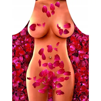 Kuchyňská zástěra Vtipná kuchyňská zástěra s okvětními lístky RŮŽÍ