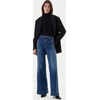Dámské džíny ViCOLO Jeansy DF5076 Modrá Wide Leg L
