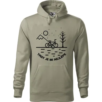 Pánská mikina Pánská mikina s potiskem Tady je nejlépe Velikost (muž): XL, Vyberte barvu: Světlá khaki