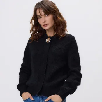 Dámský svetr Reserved - Svetr s alpakou - černý - 281HM-99X - 281HM-99X-S