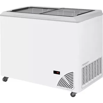 Kuchyňský spotřebič 48534 Pultová mraznička prosklené rovné víko Byfal ARO 301/2 White Edge