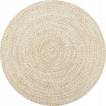 Koberec Ručně vyrobený jutový koberec, bílý a přírodní